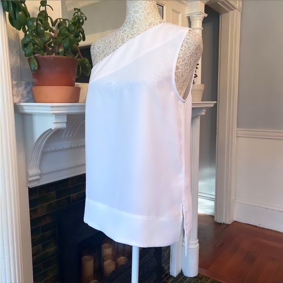 NWT BANANA REPUBLIC White Sleeveless One Shoulder Top Blouse Size XS - Picture 5 of 11